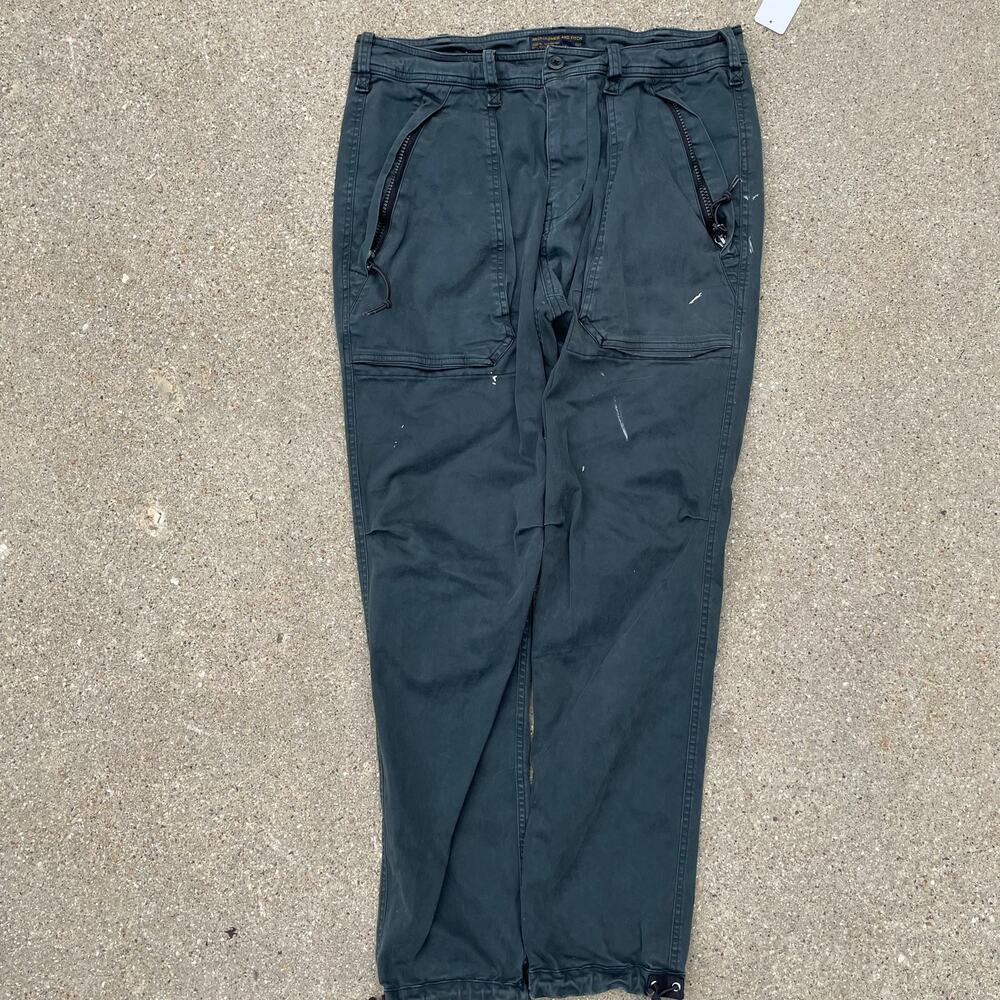 Y2K Abercrombie Fitch Slim Cargo Pants Faded Black Utility Issue No 32x29